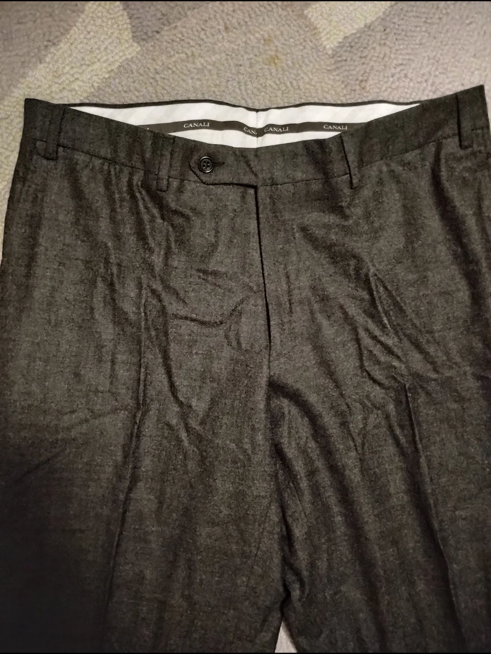 Canali Men's Charcoal Black Dress Pants
